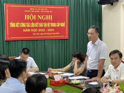 TRUNG TÂM GDNN-GDTX SƠN TÂY TỔ CHỨC TỔNG KẾT CÔNG TÁC ĐÀO TẠO TRUNG CẤP NGHỀ, NĂM HỌC 2022-2023