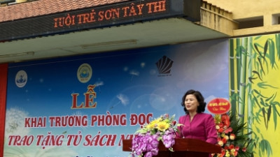 LỄ KHAI TRƯƠNG PHÒNG ĐỌC VÀ TRAO TẶNG TỦ SÁCH NHÂN ÁI